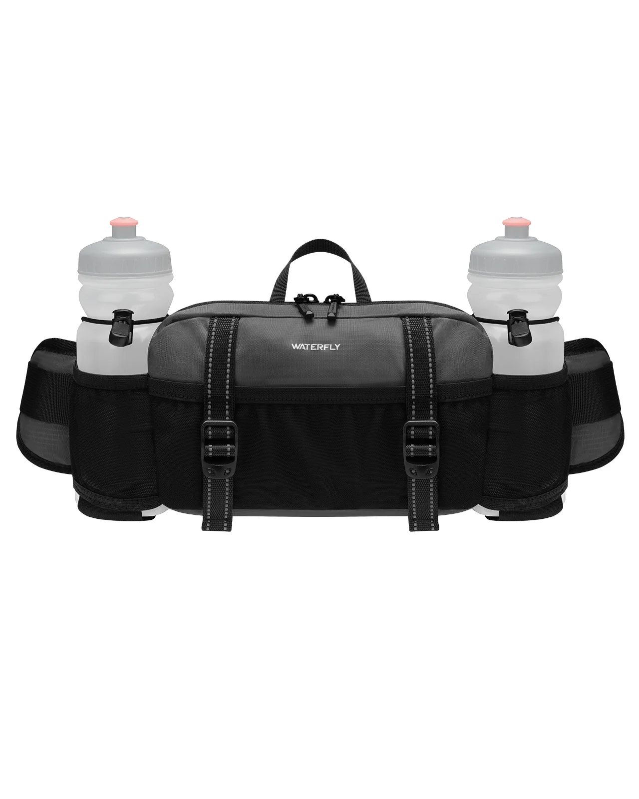 Marsupio da escursionismo WATERFLY da 3 litri - Marsupio con 2 portabottiglie e 9 tasche, cintura regolabile, ideale per viaggi, corsa, ciclismo