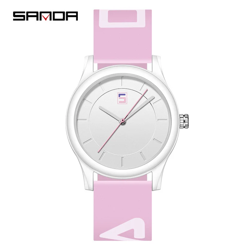 SANDA 3205 2023 unisex Design Quartz movement tape simple disassembly color matching belt leisure outdoor sports student watch