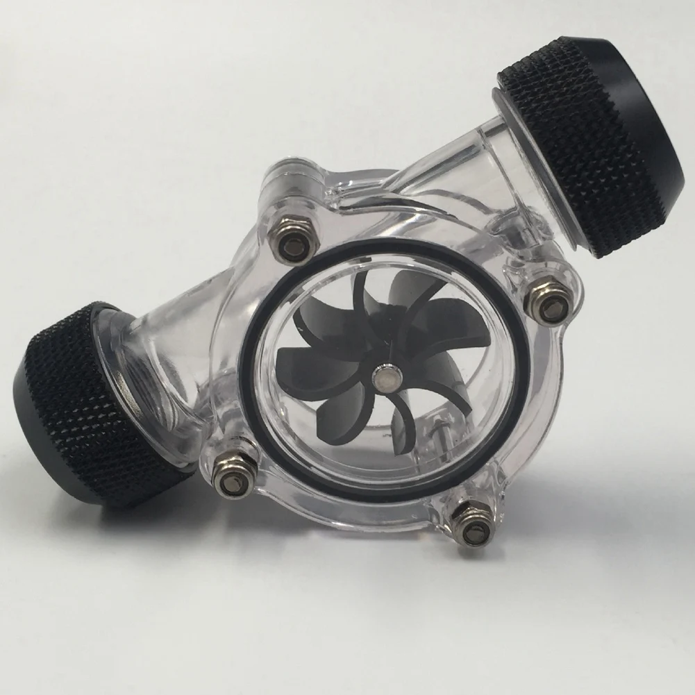 Available G1/4 Inch Flow Indicator,Clear Main Body,Black Blade,Matte Black Pc Computer Water Cooling System Flow Meter Indicator