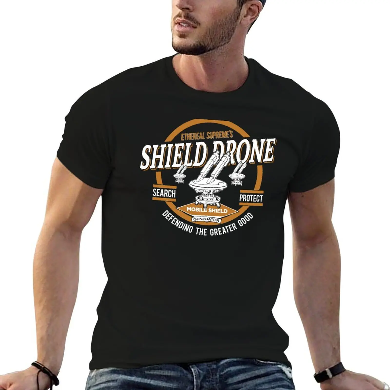 Shield Drones T-Shirt Casual Loose Daily Wear T-Shirt