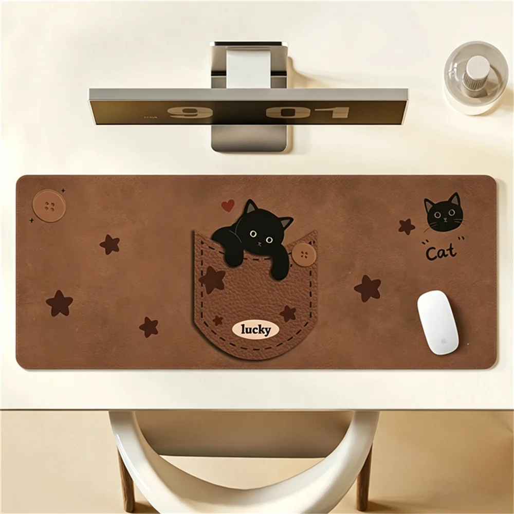 

Thickened Non-Slip Brown Cat Keyboard Mouse Pad Waterproof Desk Mat Artistic Design Gaming Desk Mat Office Accessories Layout
