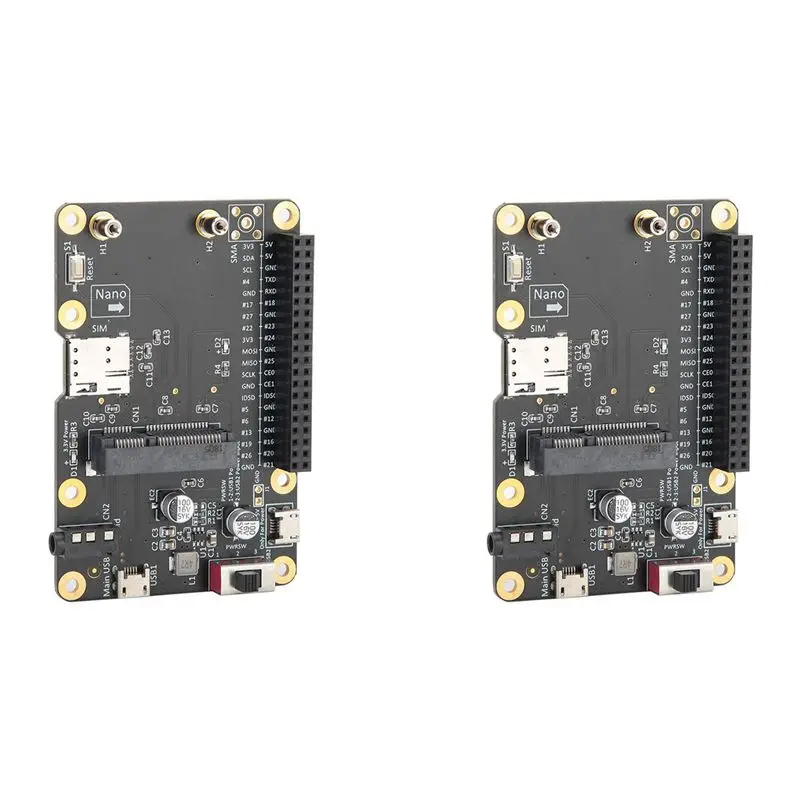 Leading-2X Mini 3G/4G/LTE Module HAT Portable USB Expansion Board With SIM Card Slot Vertical Adapter Card For Raspberry Pi