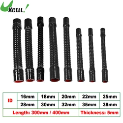 UXCELL 16/18/20/22/25/28/30/32/35/38mm ID Car Silicone Corrugated Pipes Threaded Hose Inlet Outlet Joint Hose 400mm 300mm Long