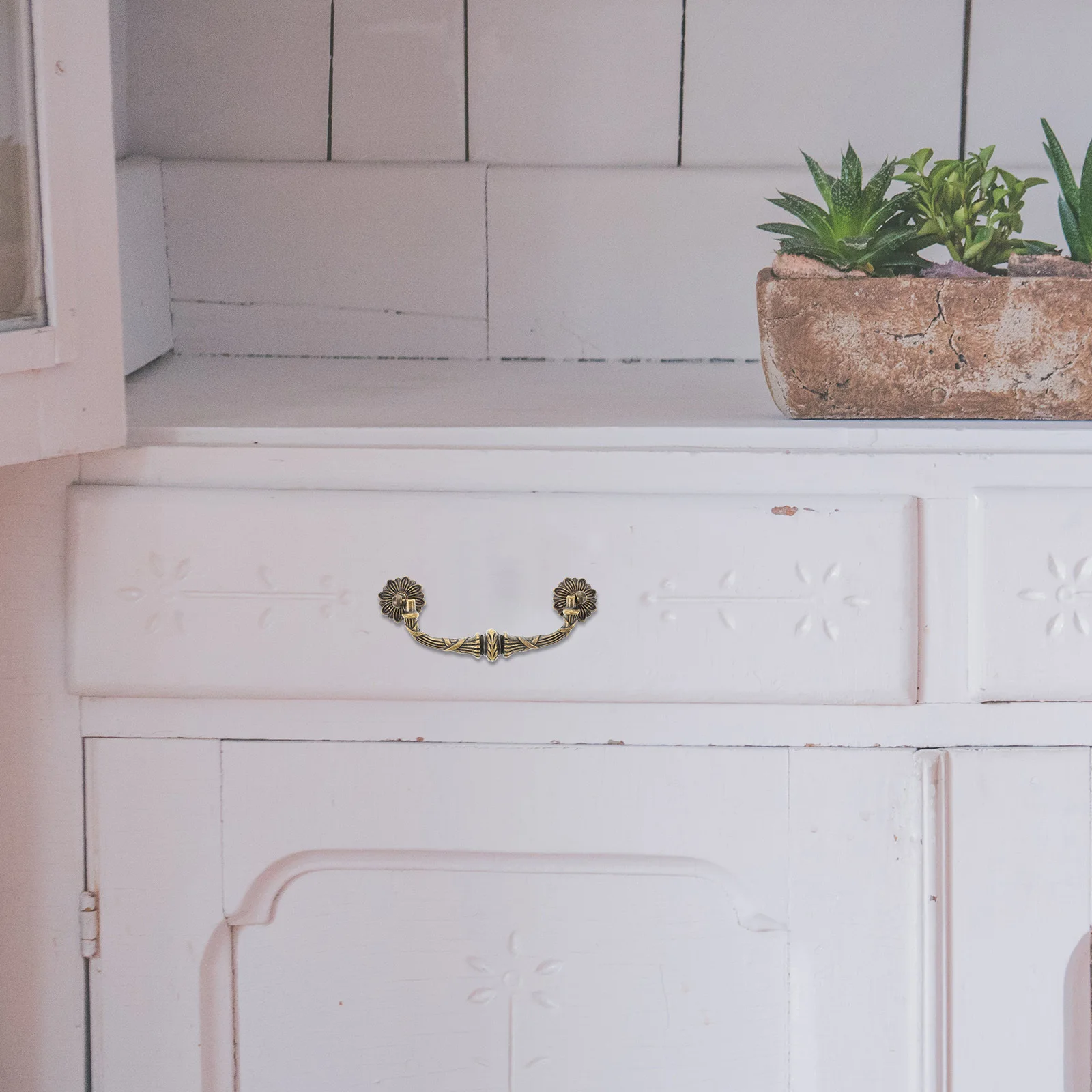 

Vintage Dresser Handle Zinc Alloy Green Bronze Drawer Pull Decorative Hardware for Cabinets Wardrobe Doors Home