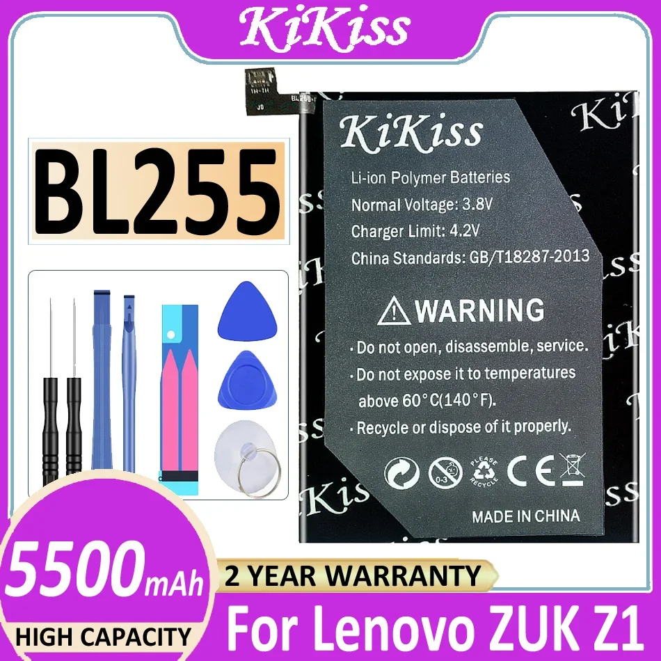 

Аккумулятор KiKiss BL 255 BL255 5500 мАч для Lenovo ZUK Z1 Bateria + № отслеживания