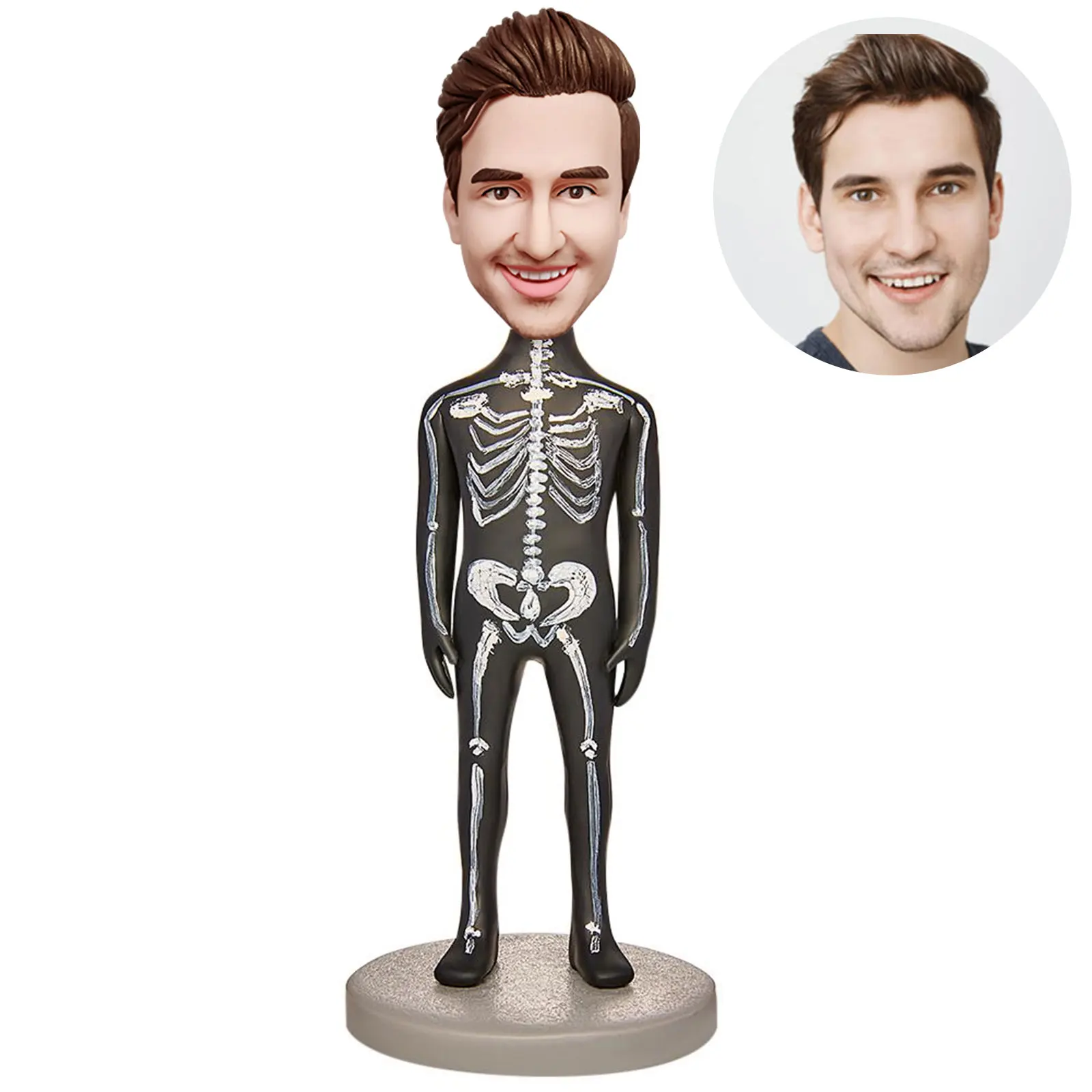 

Custom Figures Personalized,Bobblehead Personalized Gifts;Halloween Gift Skeleton Cosplay Custom Bobblehead with Engraved Text