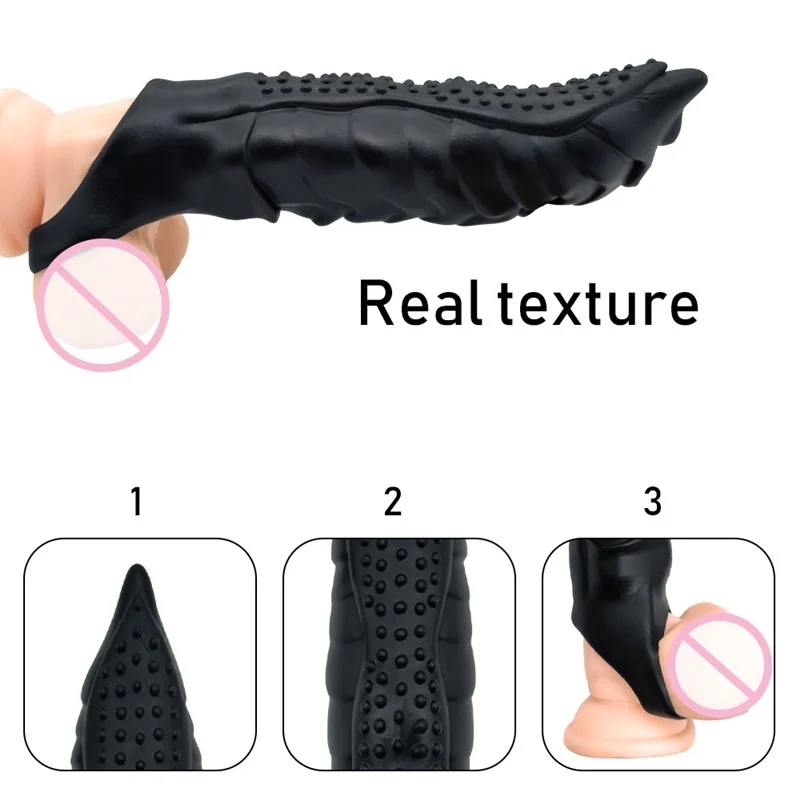 22cm Large Penis Sleeve Extender Male Cock Sleeve Sex Toys For Men Delay Reusable Condom Stimulation Dick Enlarger