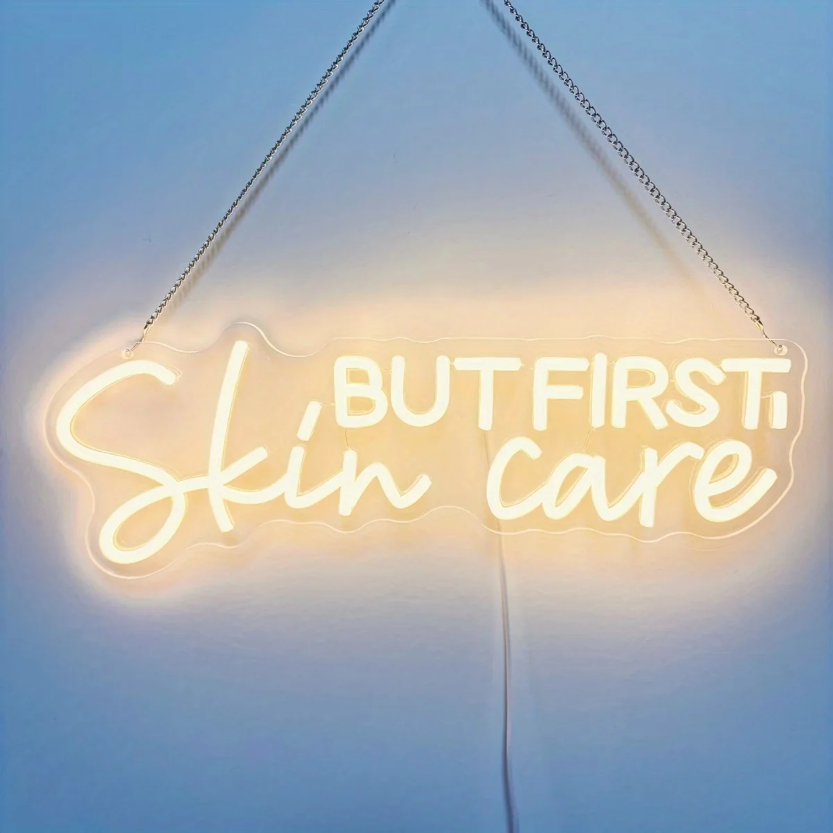 But First Skin Care LED Neon Sign for Home Spa Beauty Cosmetic Salon Wall Decor,  Spa Aesthetic Center Salon Door Decor