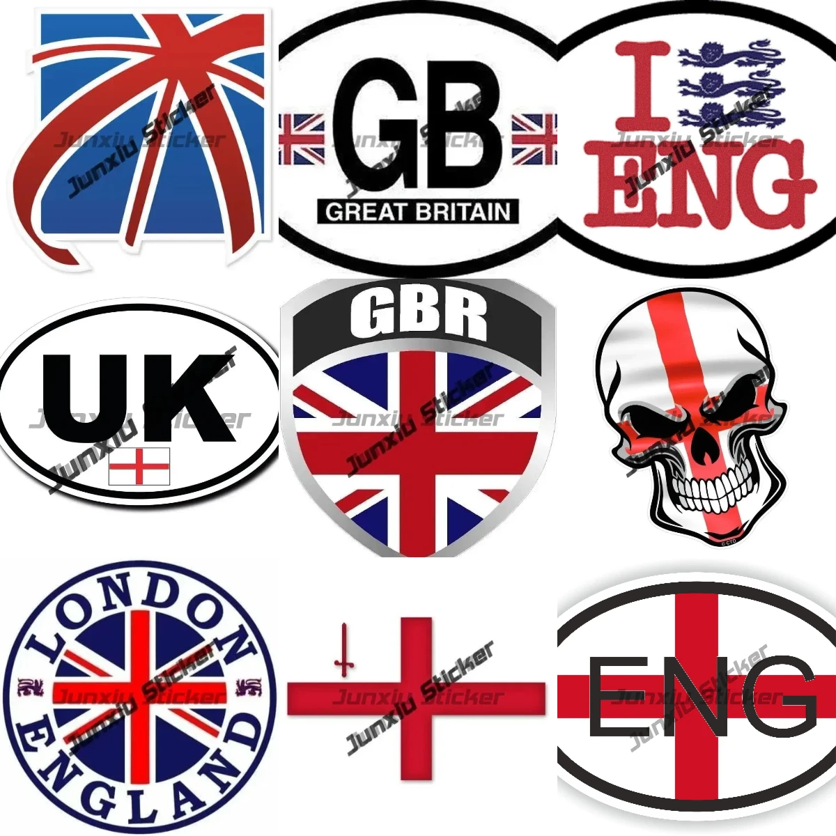 Great Britain GB England London Sign Flag Sticker United Kingdom UK England Oval Country Code Car Window Decal PVC Accessories
