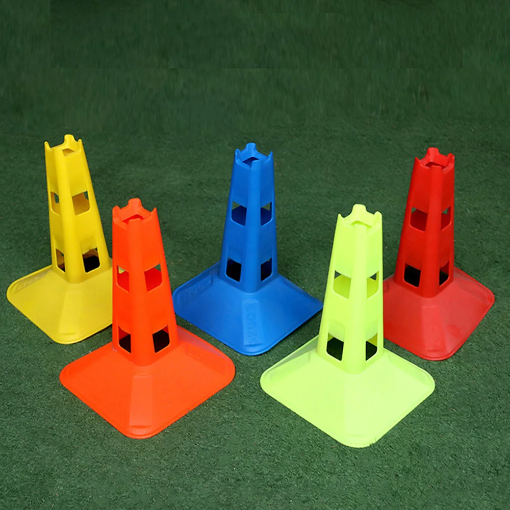 Durable Soccer Training Cones Set, Colorido Marker Bucket, Obstáculos Props, Agility Training, Futebol Obstáculos, Bloqueios, 10Pcs