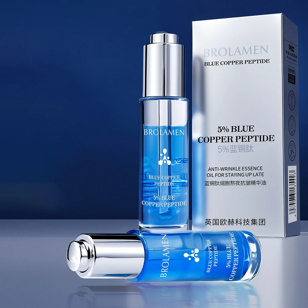 

﻿5% High Concentration Blue Copper Peptide Essence Nourishing Moisturizing Brightening Fades Fine Lines Face Serum Skincare