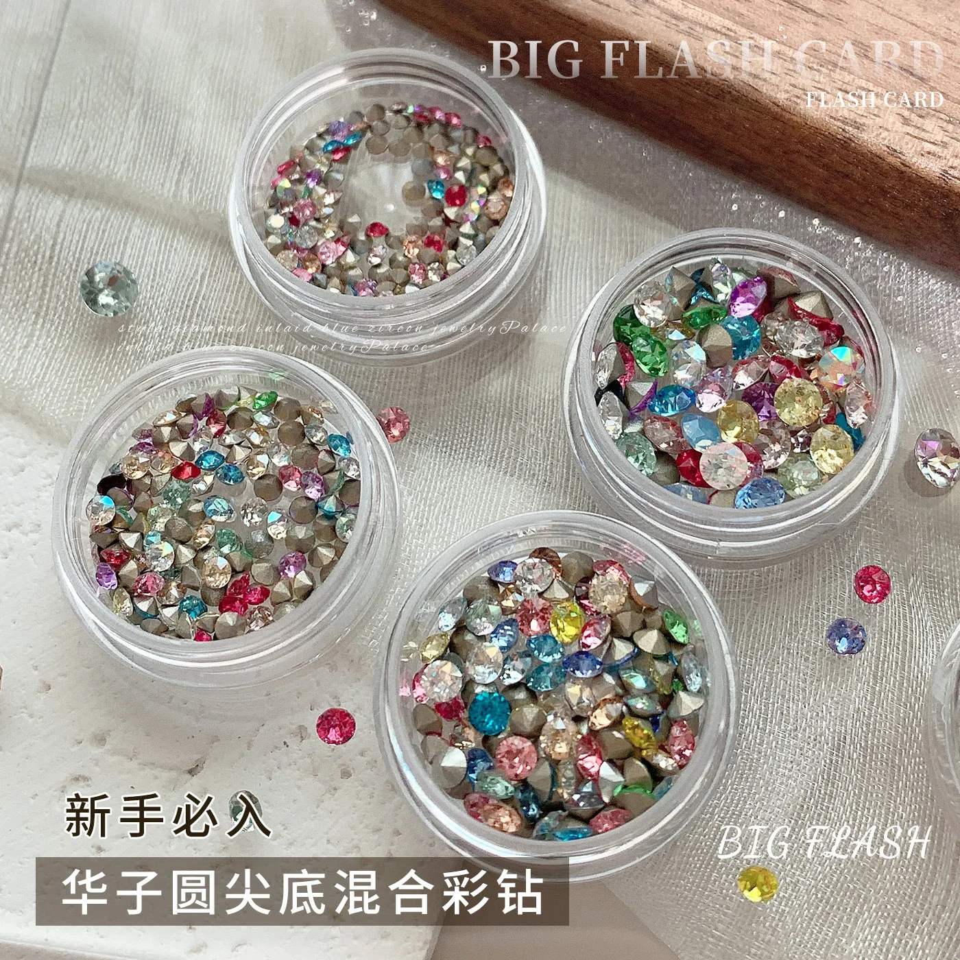Schimmernde Kristall-glänzende Strasssteine, Glitzerpulver, Pailletten, Herz, Stern, Mond, ultradünn, bunt, Nagelkunst-Zubehör, Dekorationen