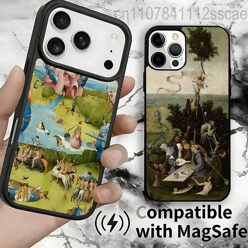 

H-Hieronymus Bosch Painting Magnetic Case: Compatible with IPhone 17,16,15,14,13,12,11,Pro,Max,Plus,Mini,SE4,E