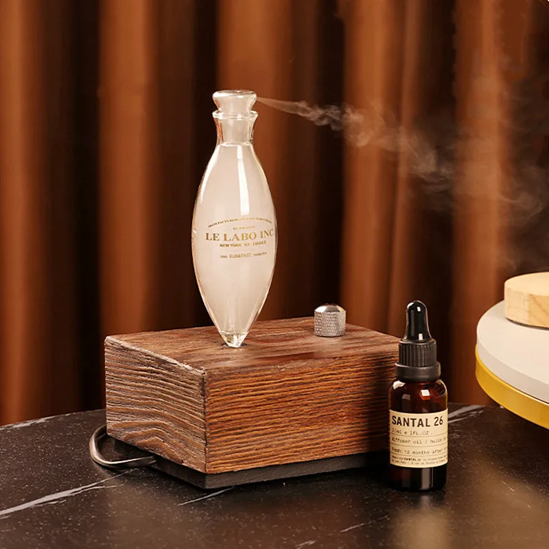 

20ml Waterless Essential Oil Nebulizer Diffuser Rechargeable Oil Aromatherapy Nebulizer Electric Wooden Glass Aroma Diffusers