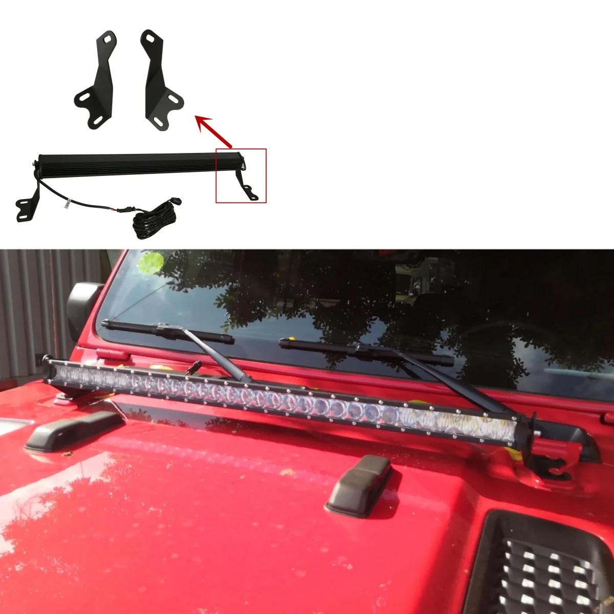 

JL JT Wrangler 2018+ светодиодная панель 21-150 Вт+кронштейн JL+ # 1 провод