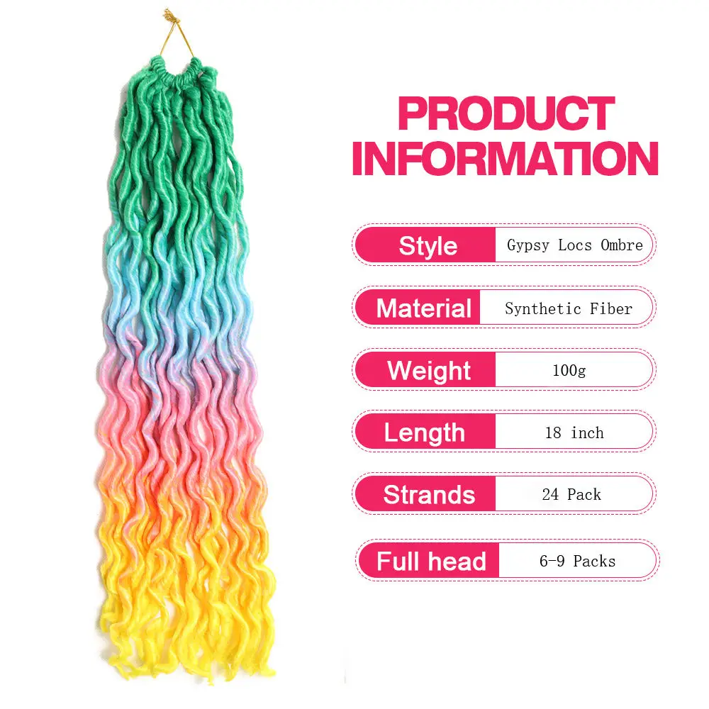 Faux Locs Curly Synthetic New Color Crochet Braids Hair Extension Locks Blonde Black