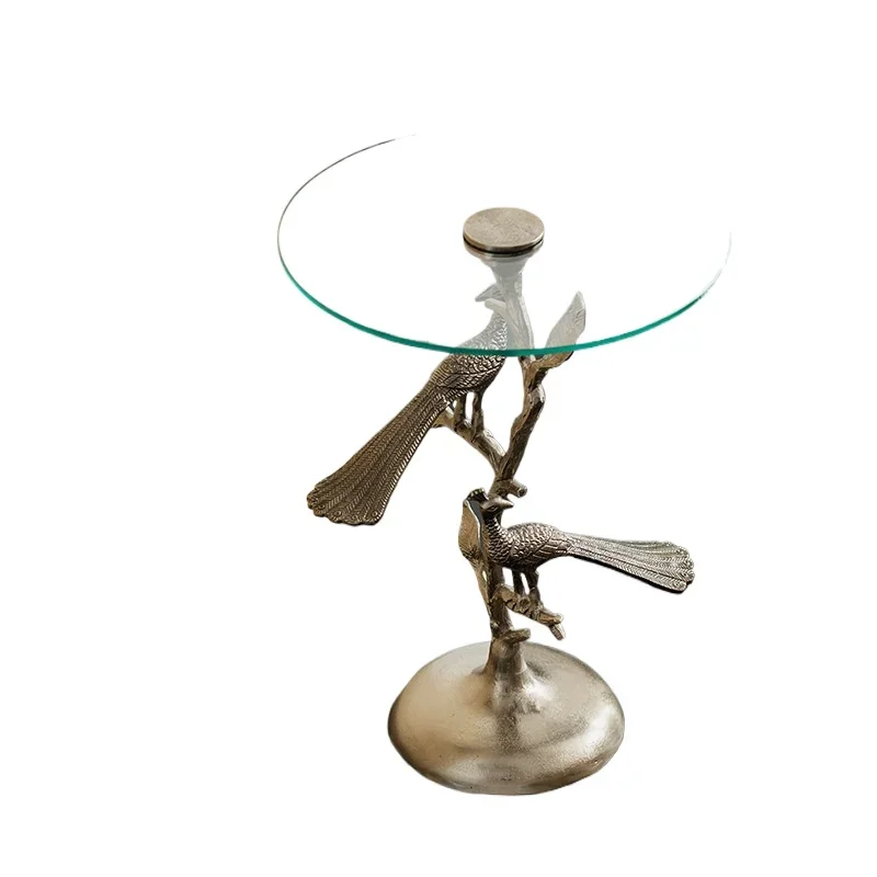 

Medieval home light luxury metal table, small round table in living room and dining room