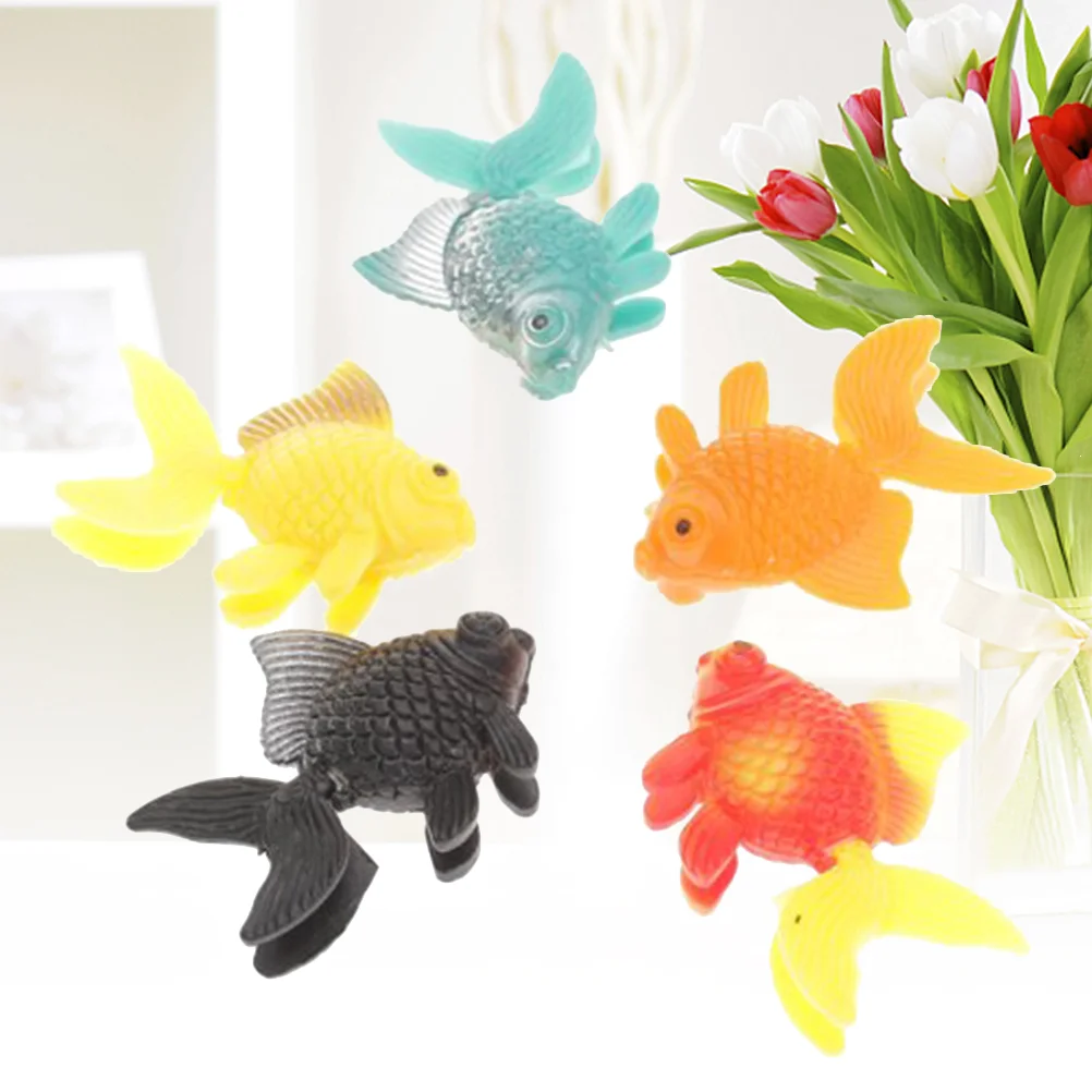 10pcs Fake Fish Lifelike Artificial Floating Ornament Decorations for Aquarium Fish Tank Random Color