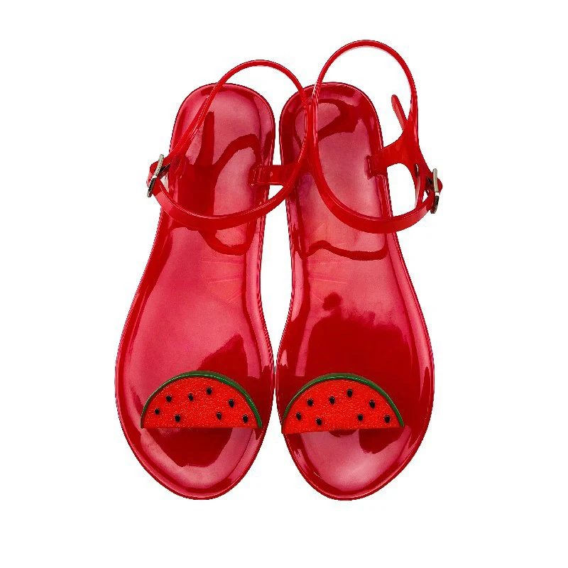 Women Slippers Transparent PVC Fruit Decoration Sandals For Ladies Summer Outdoor Buckle Strap Beach Shoes Female Fashion 2022