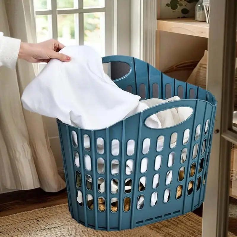 قطعة واحدة من منظم الغسيل عالي السعة سهل الاستخدام، ملابس قذرة متينة قابلة للطي للحمام/المنزل