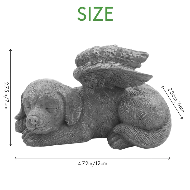 LICE-Собака Ангел Домашнее животное Мемориал Надгробие Маркировка Резная статуя, Смола, Каменная отделка