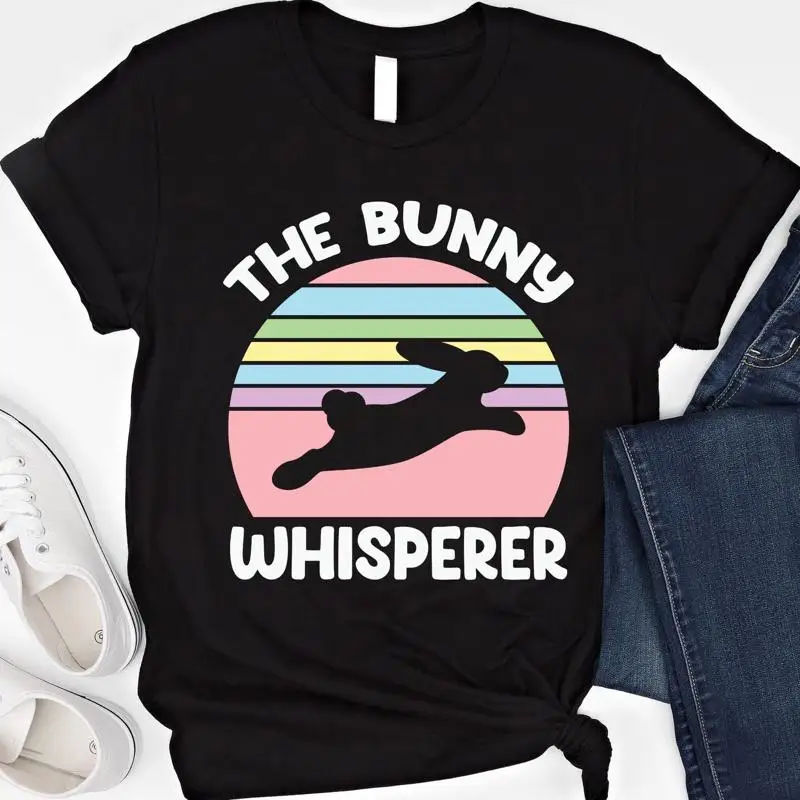 

The Bunny Whisperer T Shirt Rabbit Mom And Dad Retro Easter Sunset SweaT Owner Lover s