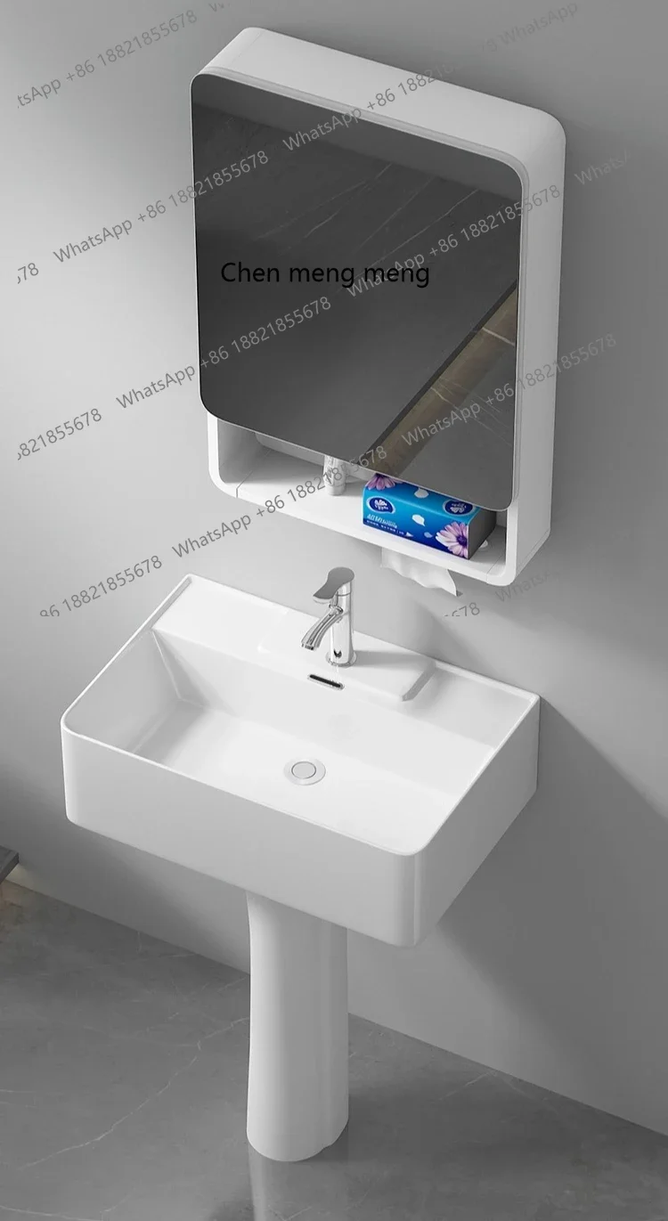 X  Deepening column basin Integrated floor-to-ceiling ceramic wash basin Small apartment column washbasin