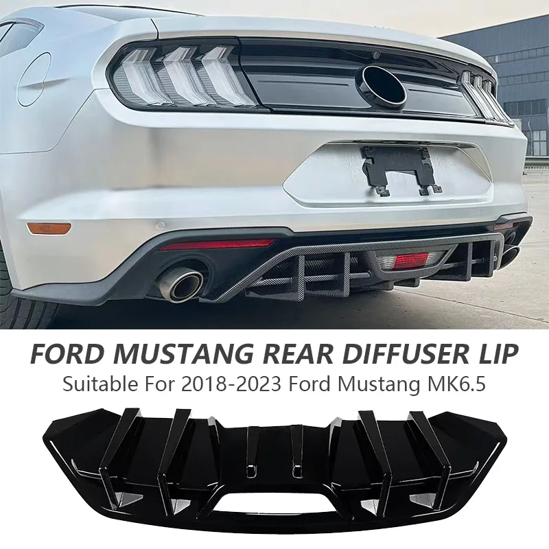 

Rear Bumper Lip For Ford Mustang MK6.5 2018-2023 ABS Sport Body Kits Rear Diffuser Bumper Ford Mustang Accessories Gloss Black