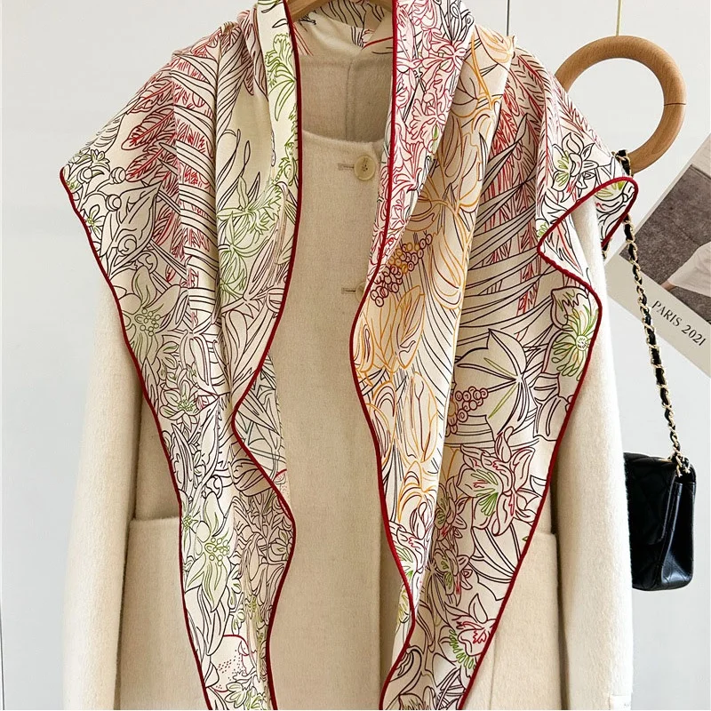 2024 Women Winter Wool Scarves Wraps Luxury Elegant Triangle Wool Foulard Echarpe Coat Poncho Double Sided Printing