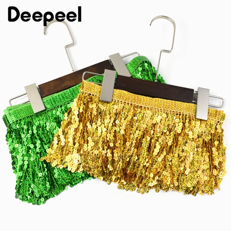 

2/5/9M 16cm Sequin Tassel Fringes Sewing Lace Trim for Curtain Latin Dress Clothes Decorative Trimmings Stitching Accessories