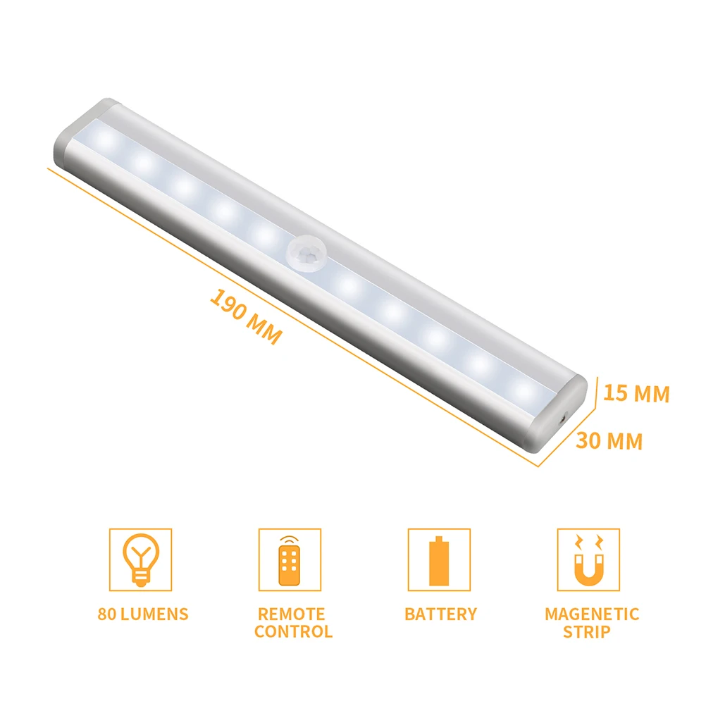 Wireless Remote Control Dimming Night Light LED Controlled Cabinet Lamp Cupboard Lights
