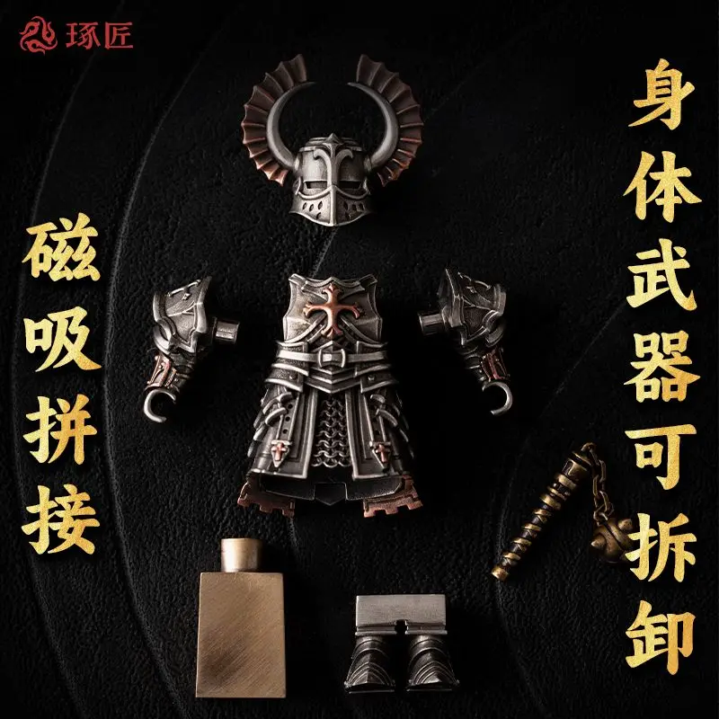 Wykwintna wersja w pudełku prezentowym Europejskie Krucjaty Legion MOC Klocki Konstrukcyjne Delikatny Metalowy Żołnierz Magnetyczne Odłączane Klocki Zabawki
