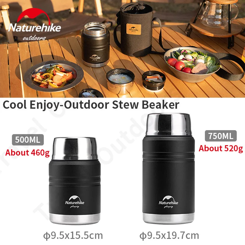 

Naturehike Ultralight Picnic Cup 500ml/750ml Portable Outdoor Travel Stew Beaker Keep Warm 8H Cooking Noodle With Spoon PP 304