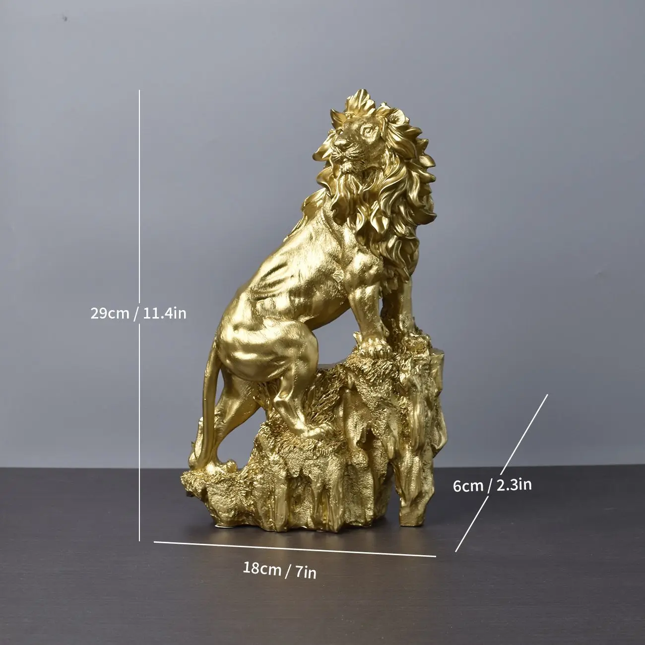 Resin model Simulation animal male lion living room desktop sculpture home decoration y722