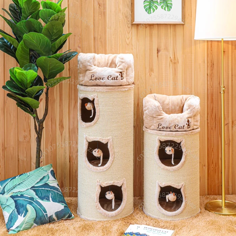 New Column Cat Climbing Frame Multi-layer Luxury Cat Nest Multi-function Cat Toy Wear-resistant and Scratch-resistant