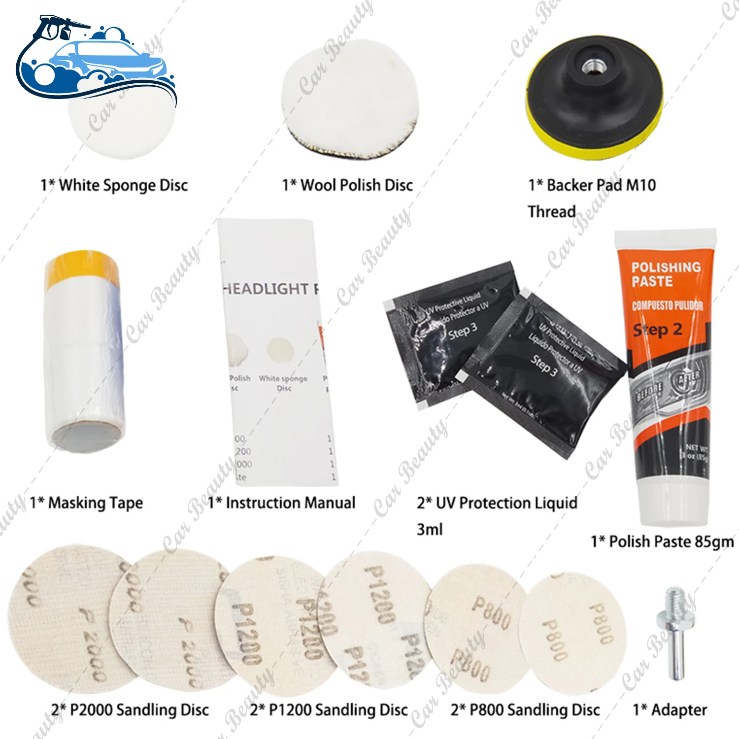 Headlight Repair Cleaner Restorer Kit UV Protective Liquid for Car Care Restoration for Lights Oxidation Hazy Yellow Scratch view 2