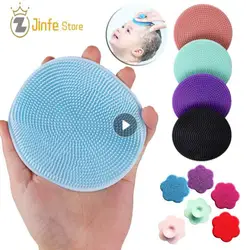 Silicone Body Scrubber Natural Bristles Skin Exfoliator Scrub Shower Sponge Brush Soft Silicone Bath Shower Bathroom Brushes