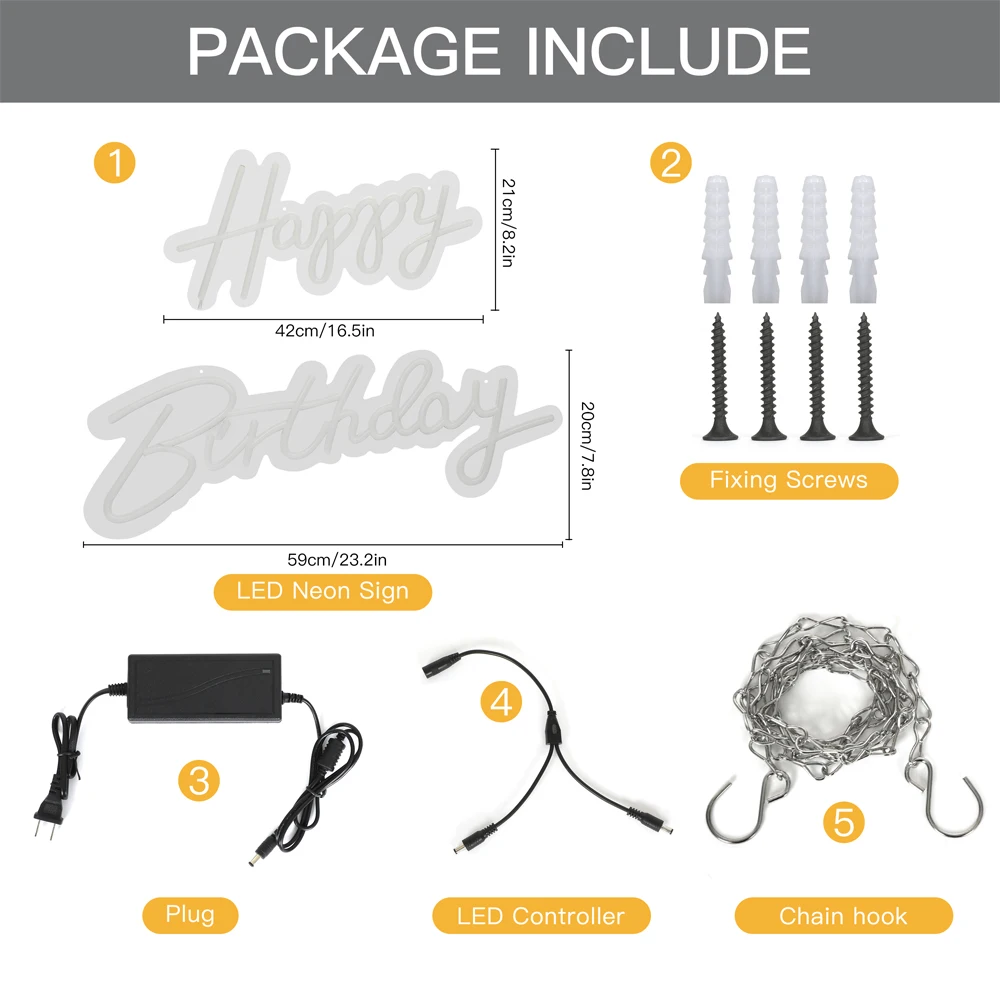 14 stili Neon led Sign buon compleanno Led Light Party Flex acrilico trasparente Oh Baby Neon Light Sign Wedding Party Decor