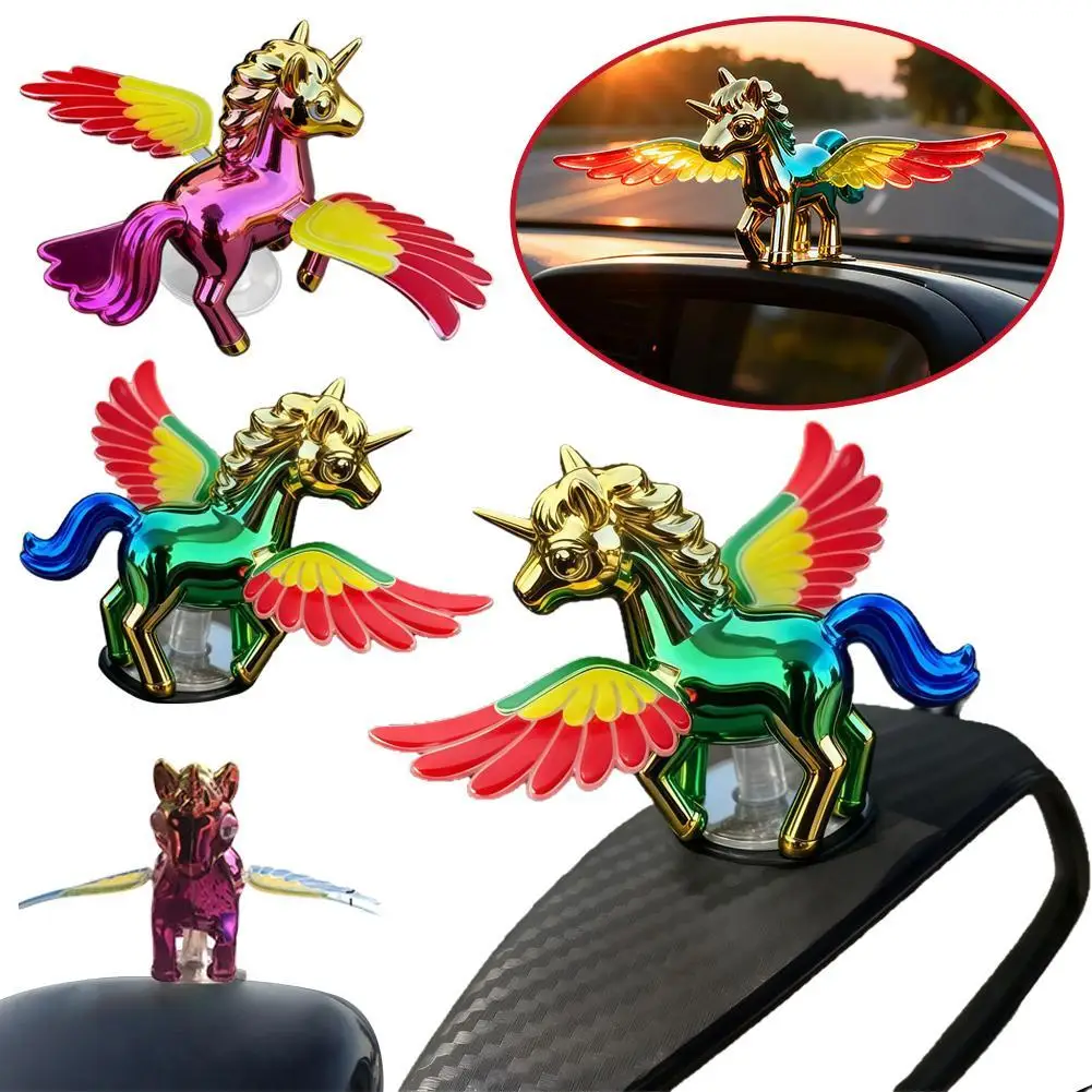 

Wind Powered Flying Horse Ornament With Rotating Wings Creative Electric Bicycle Decorative Ornament Simulation Decoration