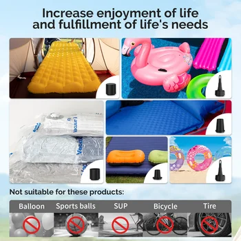 ETENWOLF AIR 3SE 電動氣泵 2600mAh 露營燈戶外氣泵,適用於充氣床墊、泳池浮墊、睡墊 10 最佳銷售 充氣床墊泵 - №5