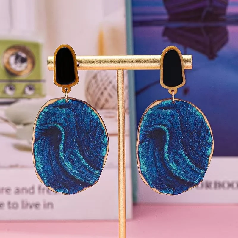 

Elegant Acrylic Starry Night Print Earrings Fashion Creative Unique Jewelry for Ladies Perfect for Daily Parties And Events