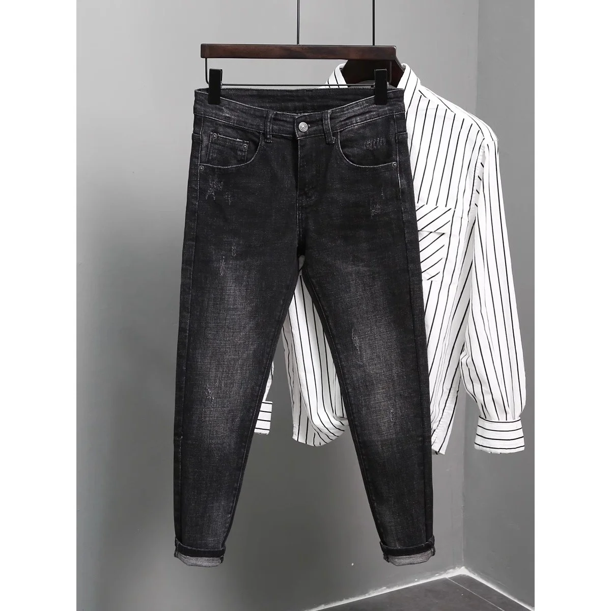 

Мужские джинсы Pure Bla Slim Fit: повседневные, эластичные, комфортные, прямого кроя, для осени, зимы и весны