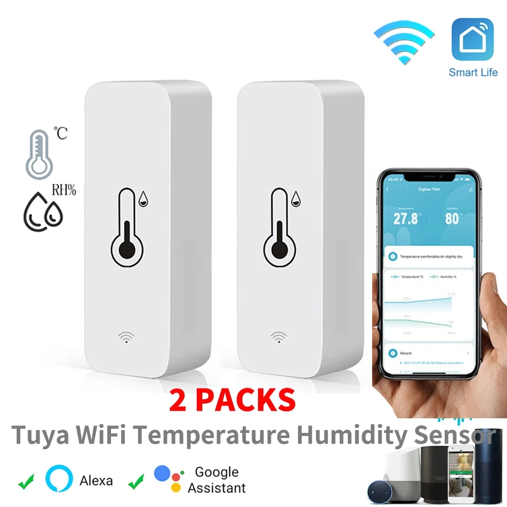 

Tuya Smart Temperature And Humidity Sensor APP Remote Monitor For Smart Home SmartLife Work With Alexa Google Assistant WiFi