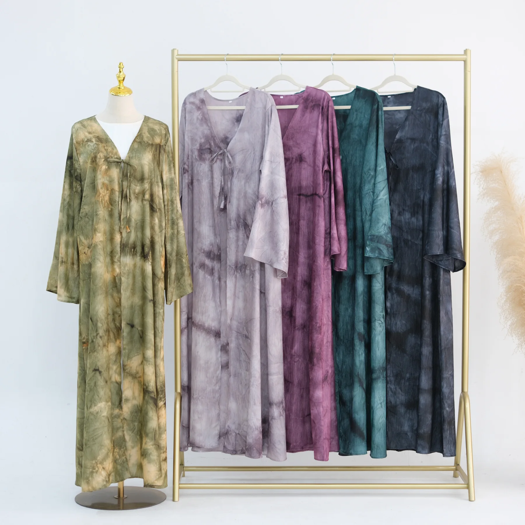 Ramadan eid novo abaya 2026 cetim laço até mármore impresso abaya feminino vestido muçulmano roupas islâmicas feminino modesto aberto abaya