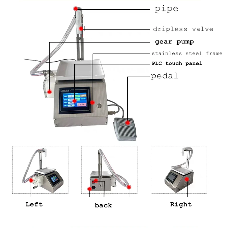 Automatic Honey Filling Machine, PLC Touch Panel, Self Priming Gear Pump, 10L/MIN Flow Rate, Viscous Filling, Beekeeping