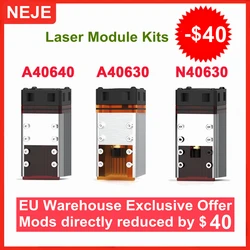 NEJE 40W/80W Laser Module Kits A40640 Laser Head Built-in Double Diodes 450nm TTL/PWM for CNC Laser Engraver Wood Cutting Tool