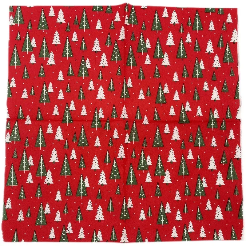 20pcs/Pac 33*33cm Red Christmas Tree Holiday Party Decoration Paper DIY Plate Bone Bart Paper Disposable Paper Placemat