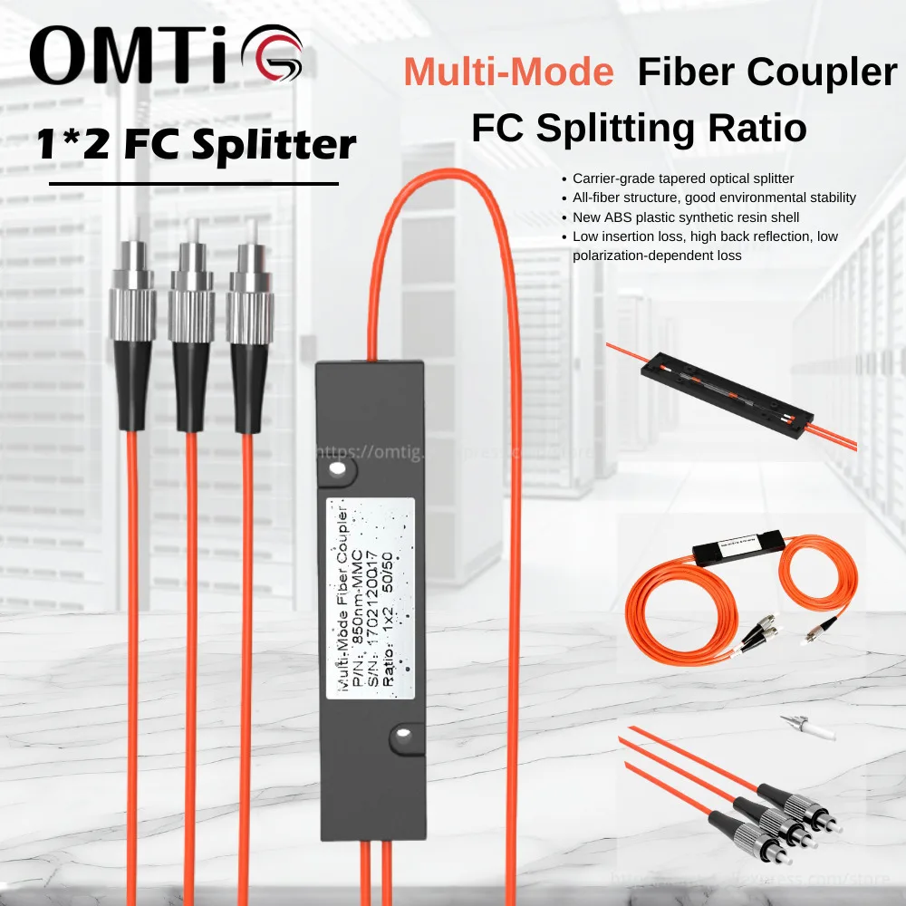 

OMTiG Multi-ModeTelecom Grade Splitter 1*2 850nm-MMC 3.0mm Fiber Optic Splitters With A 1:2 Tapered FC Splitting Ratio Coupler