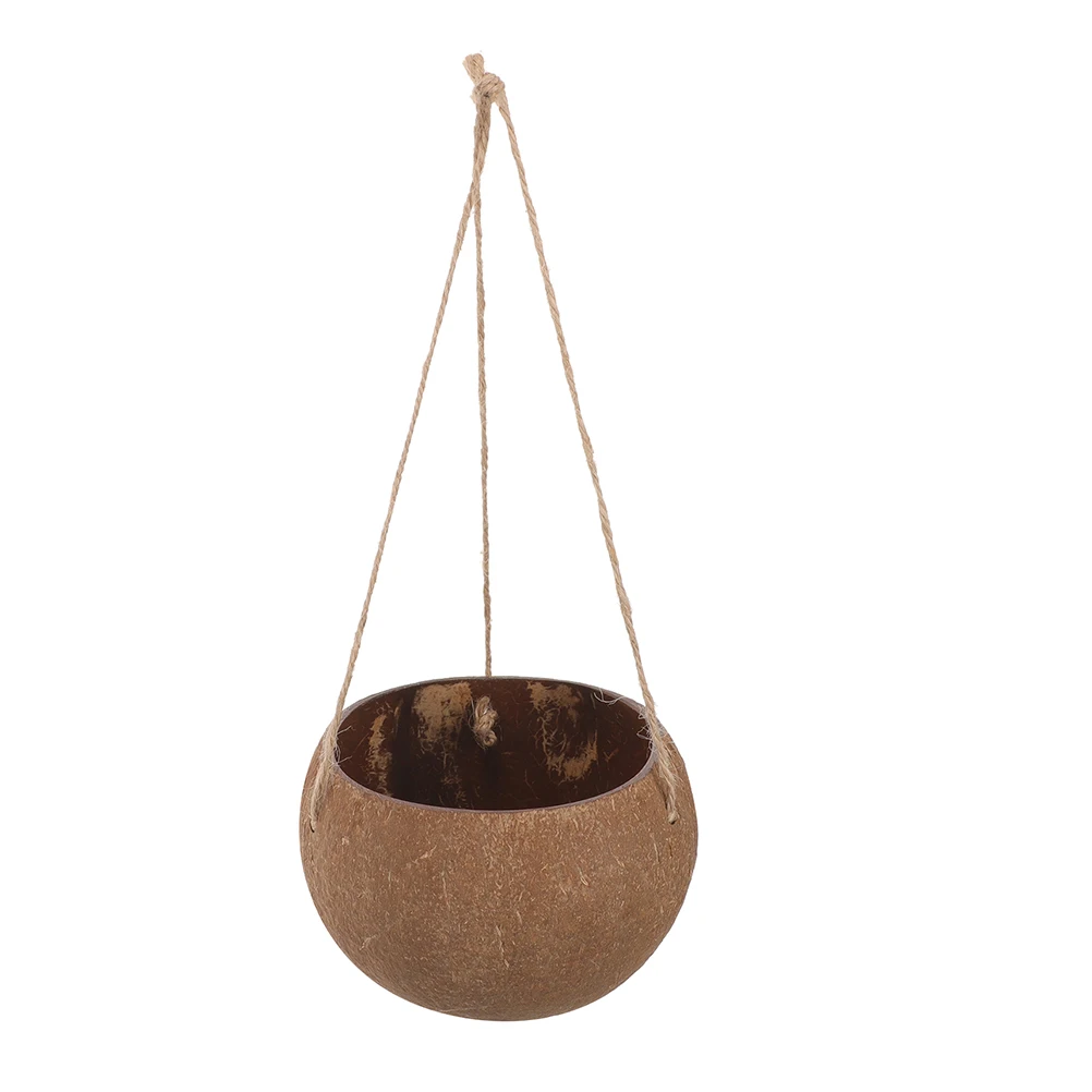

Coconut Shell Hanging Flower Pot Home Decor Planter Balcony Garden Hanger Plant Container Small Pots