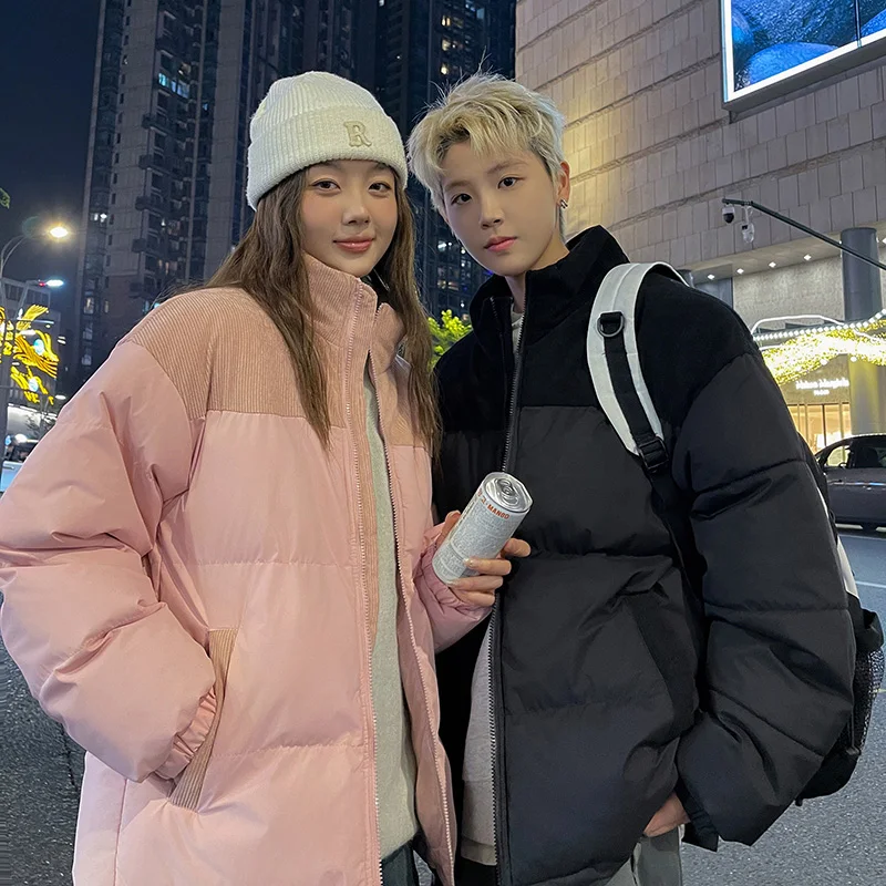 

Мужские парки, новинка 2025 года, зимнее ветрозащитное вельветовое хлопковое пальто, утепленные куртки для пар, мужская одежда, куртка-пуховик европейских размеров